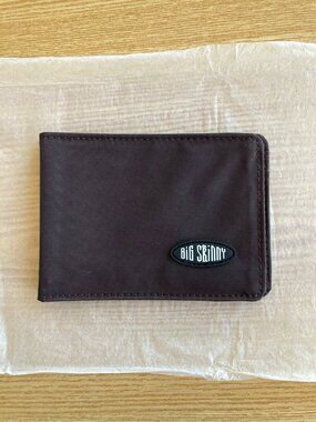 Big Skinny Acrobat Money Clip Slim Wallet Mens Brown NWT